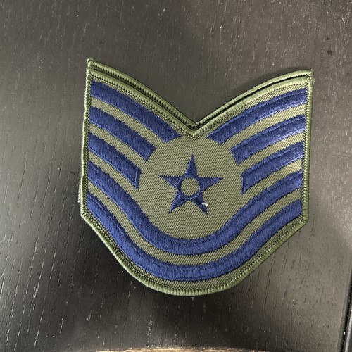 USAF US Air Force Sergente Tecnico Rango Patch Insegna E-6 Verde. (E) 2 - Foto 3 di 4