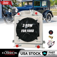 3 Row Radiatorshroud Fanrelay For Ford Model A 1929 1928 Flat Head V8 Engine