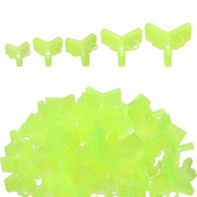 100Pcs Fishing Hook Bonnets Plastic Treble Hook Covers Size 1, 2, 3, 4, 5 Yellow