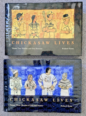 CHICKASAW LIVES Vol. 2 & Vol. 3 / Richard Green HC/DJ Water Damage