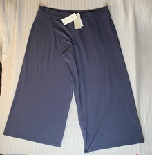NWT Eileen Fisher Wide Leg Pants Size XL Black Viscose Spandex Pull-On Yoke