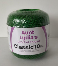 Aunt Lydia's Crochet Thread Classic 10 Myrtle Green 350 Yards Per Spool