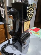 Crosley Pay Phone 1950s Reproduction Rotary Fashion Dial, Black. NO KEY