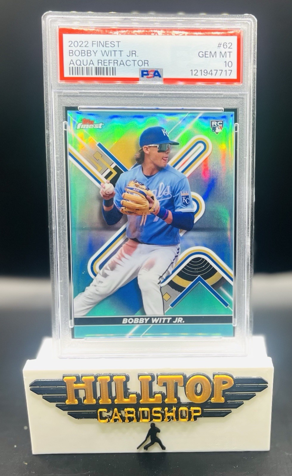 2022 Topps Finest Bobby Witt Jr Aqua Refractor Rookie RC #/199 PSA 10 Royals #62