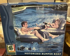 Battery Motorized Bumper Boat /New in Box /Gray in Color/Outdoor Living/PLS READ