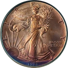 1994 Silver American Eagle $1 BU Crazy Obverse Color