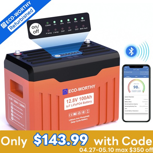 ECO-WORTHY 12V 100AH LiFePO4 Lithium Battery Newsletter for RV Solar Panel