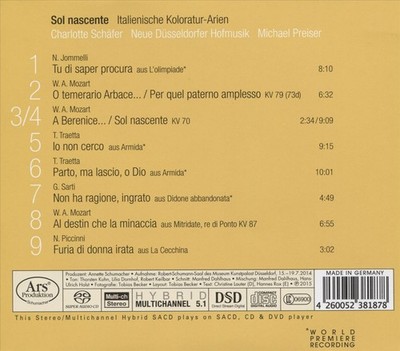 CHARLOTTE SCHÄFER SOL NASCENTE: ITALIENISCHE KOLORATUR-ARIEN NEW SUPER AUDIO HYB
