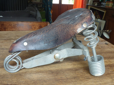 alter Primus Lepper Leder Fahrradsattel Made in Holland Vintage Design