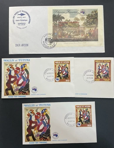 French Polynesia Wallis and Futuna 4 FDC Ausipex 84 very good condition
