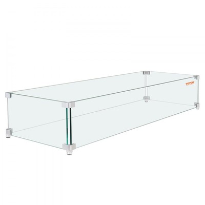 Clear Tempered Glass Wind Guard for Fire Pit 23.5x7.5x6.5 Inch Fire