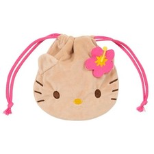 Tanned Hello Kitty Drawstring Pouch Japan Exclusive