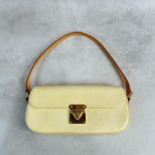 Borsa a mano Louis Vuitton Vernis Malibu avorio usata vintage in pelle tracolla