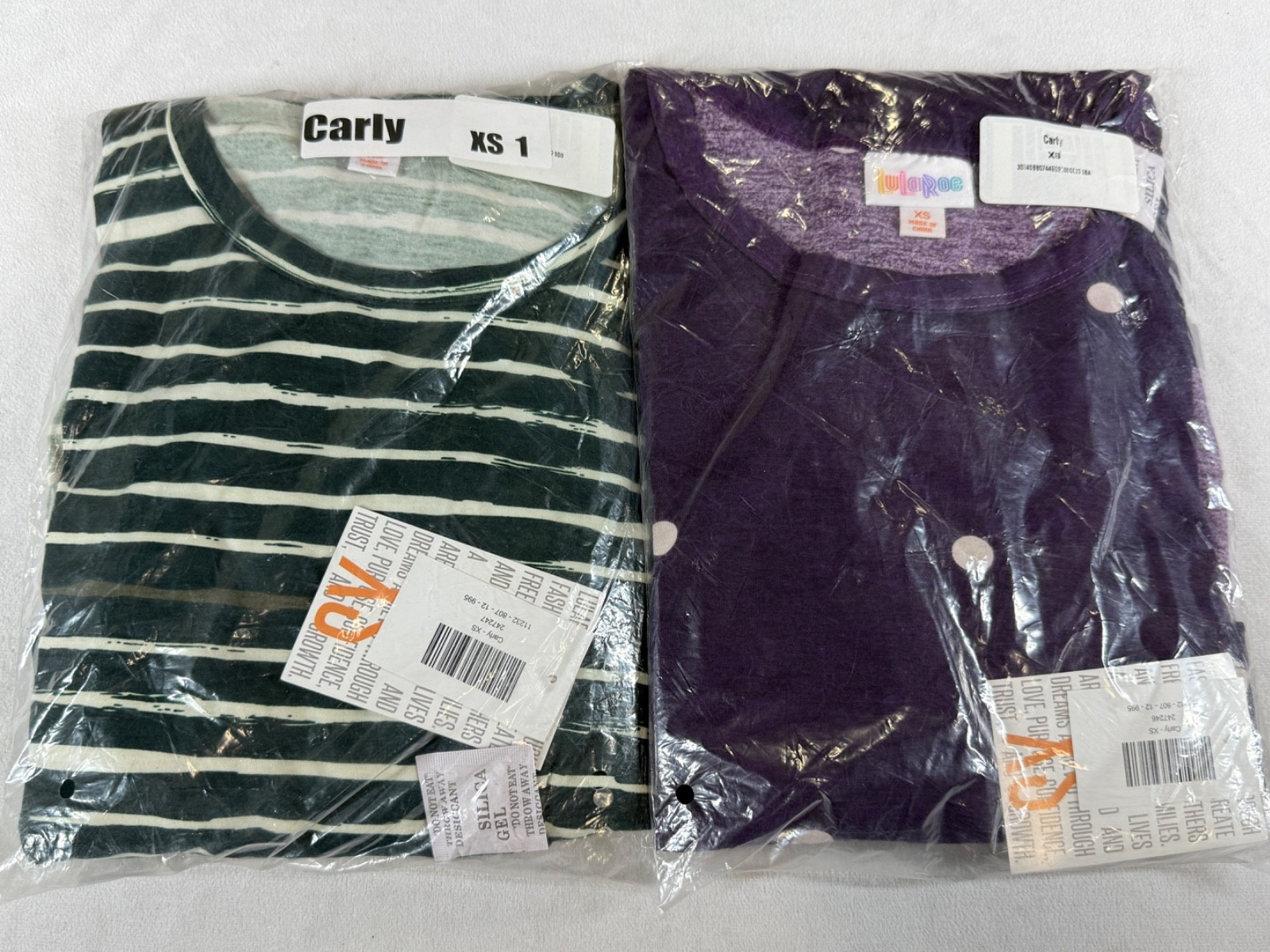 2 Women's LuLaRoe Carly High Low Summer Casual Short Sleeve Dress Size XS 1