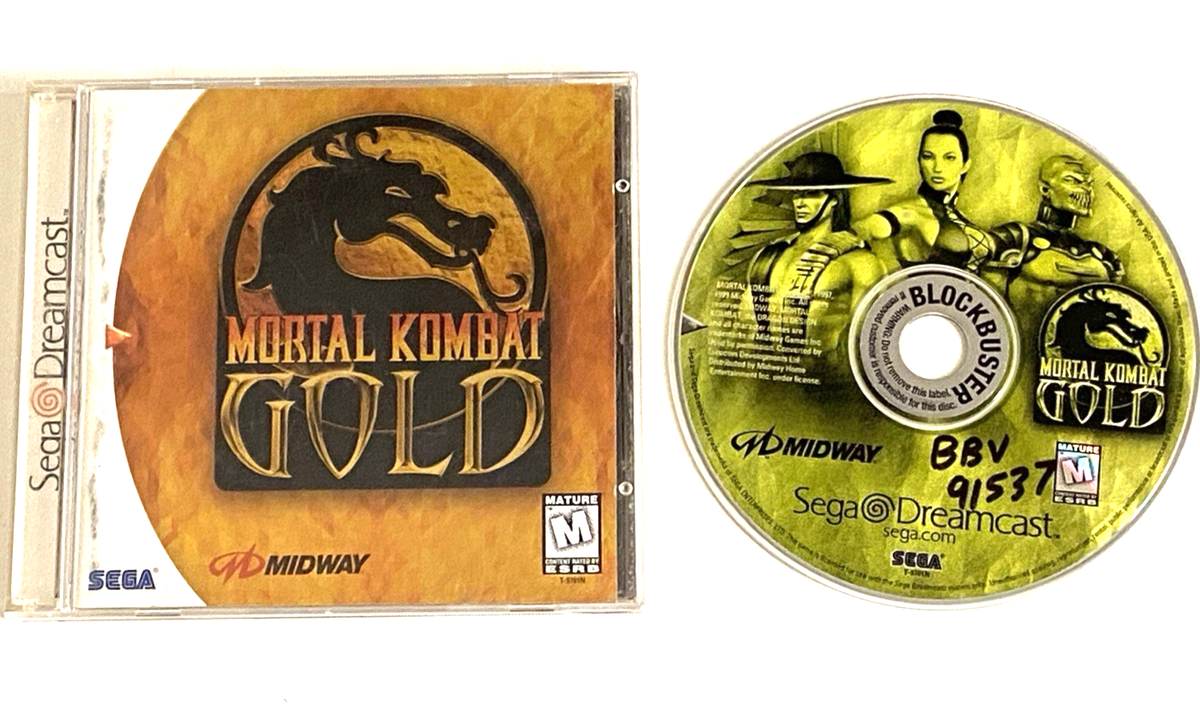 Mortal Kombat Gold Sega Dreamcast Complete Game Yellow Disc Case