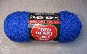 Red Heart Super Saver, Blue, 7 oz, 364 yds, 100% Acrylic, No Dye Lot