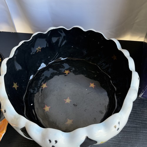 Susan Winget Halloween Ghost Bowl & Cookie Platter 2 Piece Set - Hand Painted - Picture 7 of 11