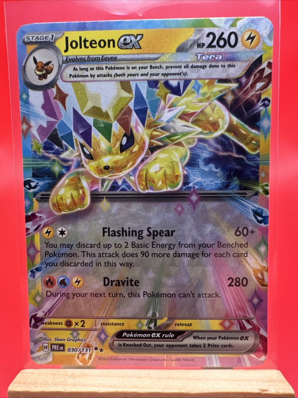 JOLTEON EX 2025 POKEMON PRISMATIC EVOLUTIONS DOUBLE RARE 030/131 M/NM