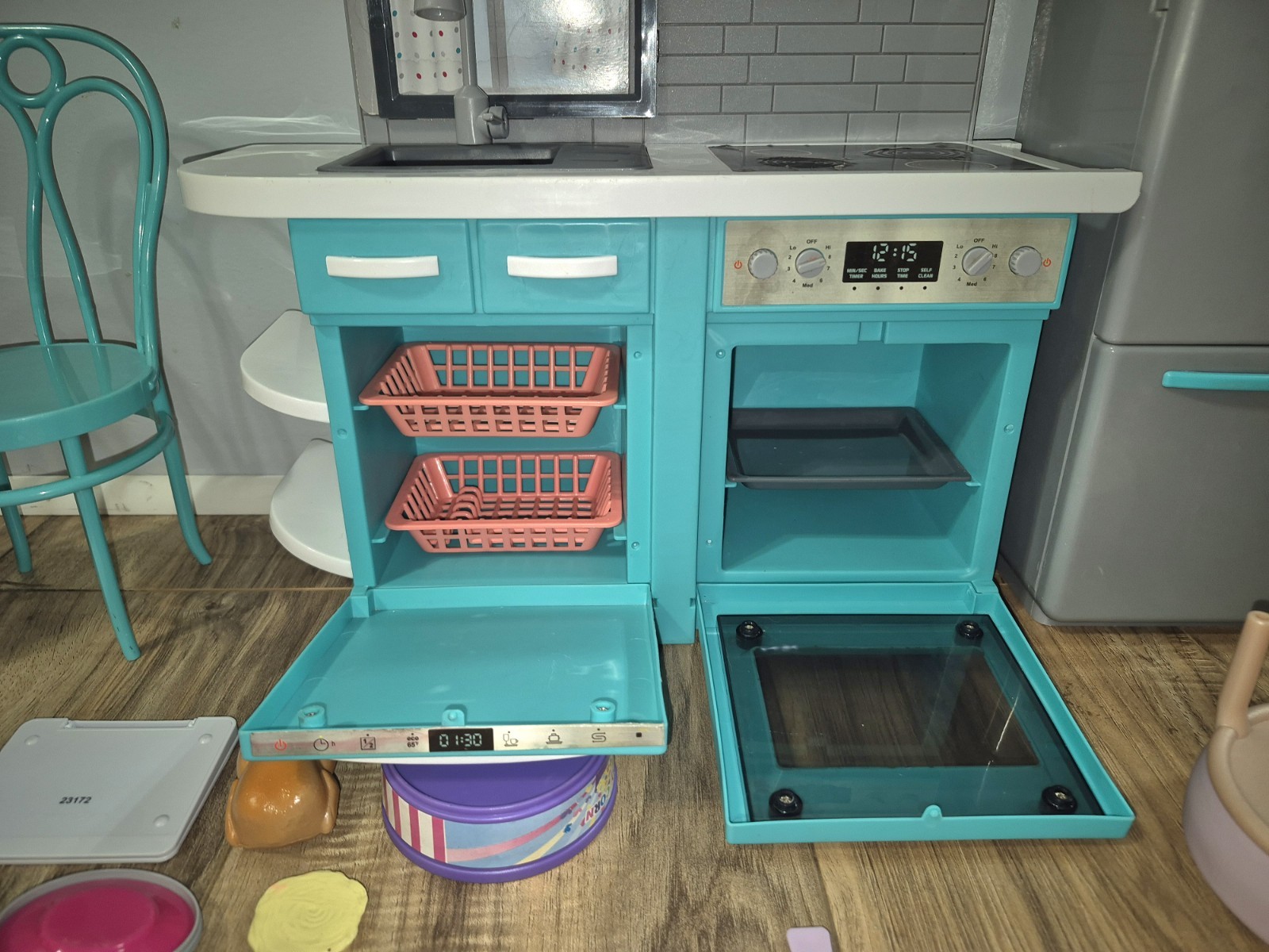 Our Generation Doll Kitchen Set Refrigerator With Kitchen Accessories For 18"