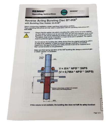 Neu Rembe GmbH Berstscheibe 80/3" BT-IKB-3 1501388 1340000001007 - Bild 6 von 13