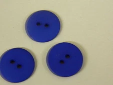 25 NEW 3/4 INCH ROYAL BLUE  DULL/MATTE FINISH BUTTONS # 261CD29 - 35