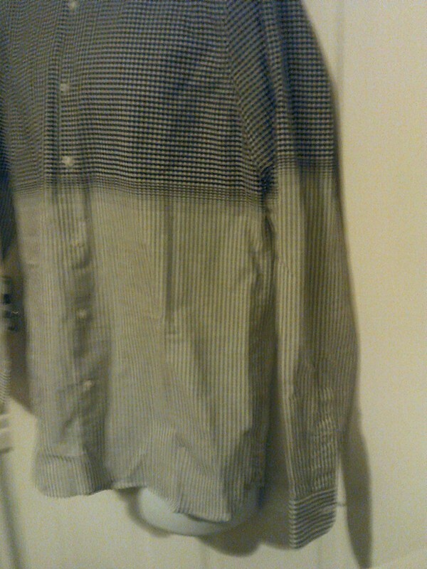 French Connection Black & White Checked/Striped Long Sleeve Shirt