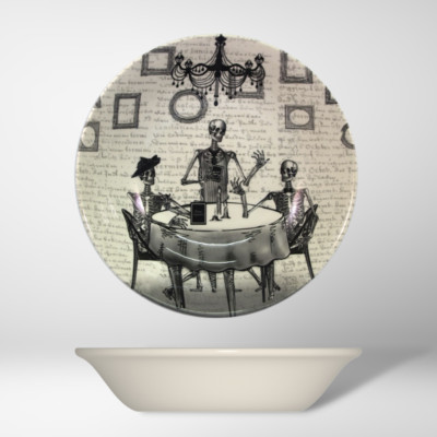 Royal Stafford Bones Bone Appetite Cereal Bowl Four Piece Halloween Skeleton Set