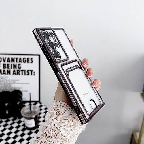 Card Holder Protective Case Slot Cover For Samsung S24 S23 S22 S21FE A54 A52 - Photo 7 sur 17