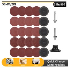 26Pcs 50mm Roll Lock Sanding Quick Change Disc With 1/4'' Holder For Rotary Tool