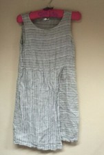 J.Jill Pure Jill Womens XS Gray Striped Linen Sleeveless Casual Shift Tank Dress
