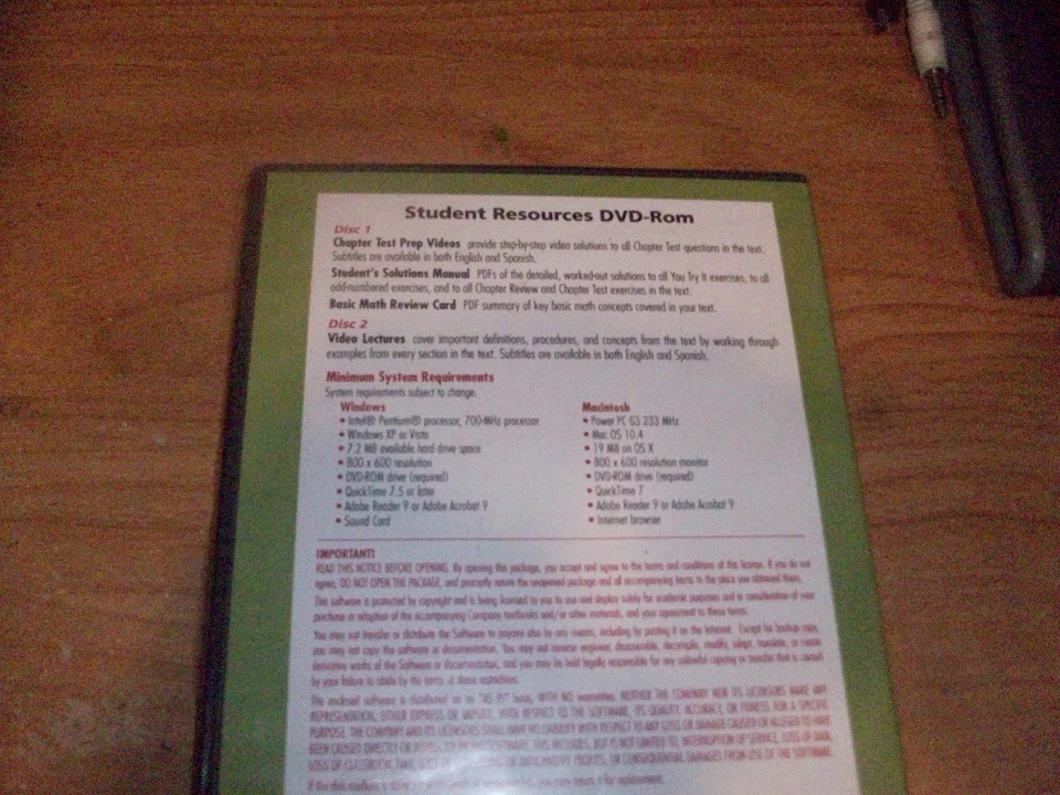 Student Resources DVD ROM To Accompany Prealgebra With Robert Prior WIN/MAC NEW - Image 3 of 3