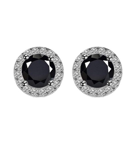 SilberDream orecchini da donna cuore con zirconi argento 925 NERO