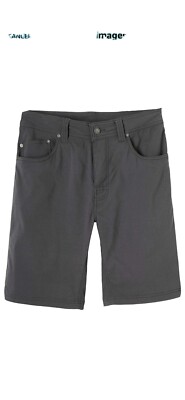 Men s PraNa Stretch Brion Shorts Charcoal New With Tags Size 28, 11 Inch Inseam