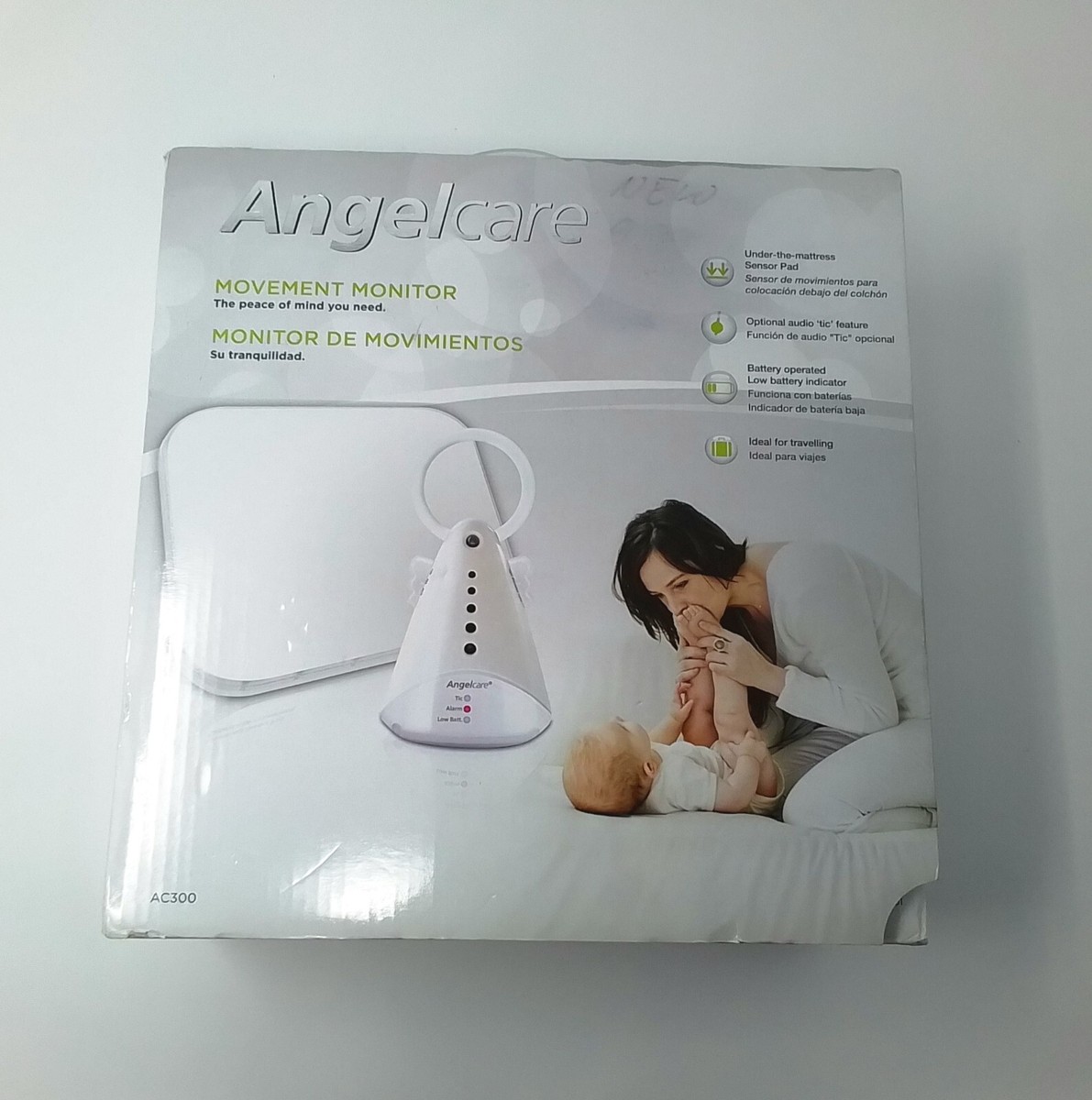 Angelcare AC300 Movement Detection Sensor Pad Movement Baby Monitor White  New