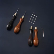 Leather Craft Stitching Awl For Sewing Diy Tools Round Diamond Hexagon Olive