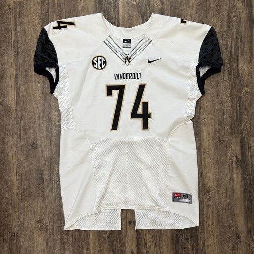 Nike Vanderbilt Commodores Will Holden 74 White Game Worn Football Jersey Sz 3XL - Picture 3 of 11