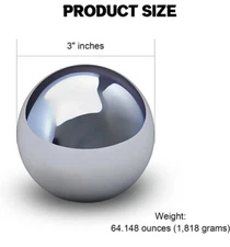 One Large 3" Inch G25 Precision Chrome Steel Bearing Ball AISI 52100 - 4 Lbs