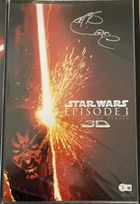 RAY PARK DARTH MAUL STAR WARS EPISODE 1 SIGNED 11X17 BECKETT WITNESS COA C16
