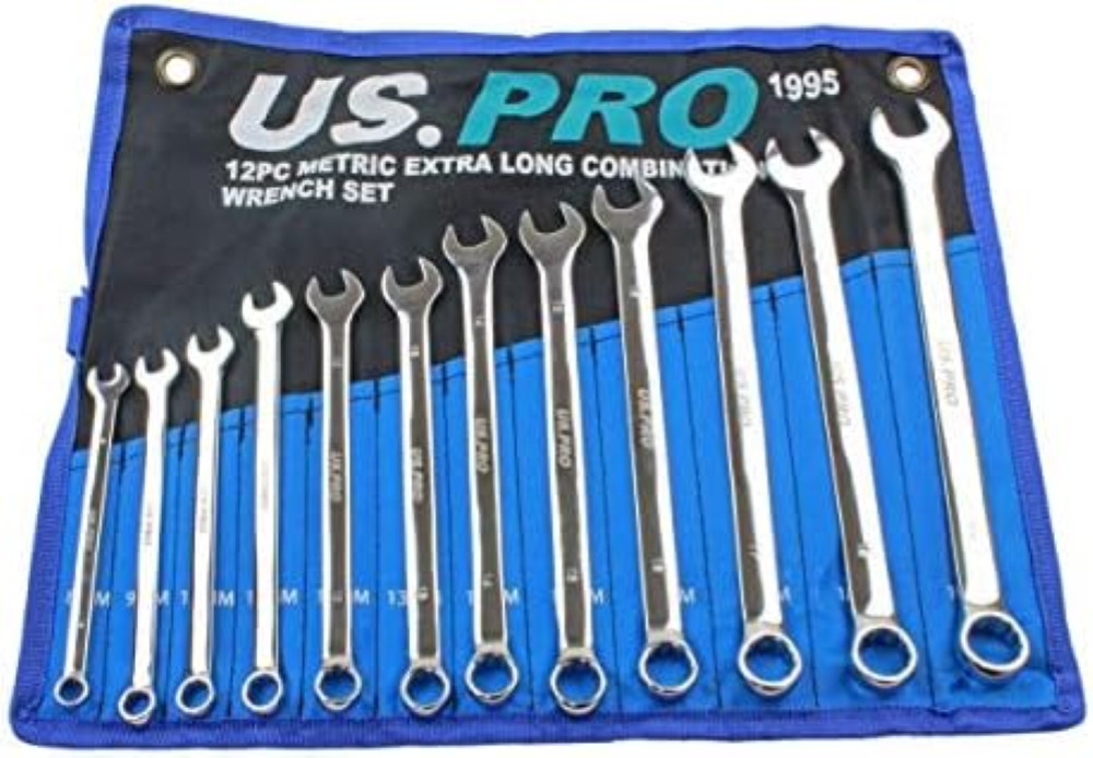 Set 12 Chiavi Extra Lunghe US PRO 8-19mm | Coppia Elevata per Auto e Moto
