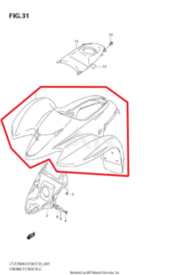 OEM SUZUKI LTZ QUADSPORT 250 FRONT FENDER WHITE OEM NEW OEM SUZUKI LTZ QUADSPORT 250 FRONT FENDER WHITE OEM NEW