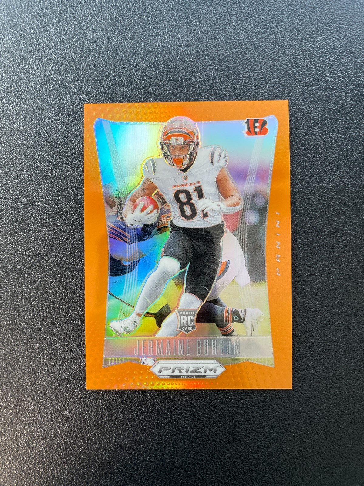 2024 Panini Prizm Deca Football Jermaine Burton Rc Rookie Orange Prizm 21/49 TT