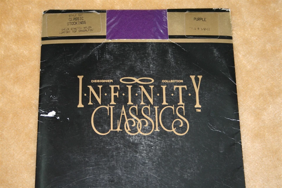 Infinity Classic Designer Collection Purple Stockings Sheer Nylon Sandlefoot - Image 2 of 4