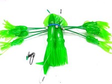 Squidnation Flippy Floppy Thing Trolling 9" Mauler Squids Chain - GREEN BRIGHT