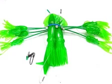 Squidnation Flippy Floppy Thing Trolling 9" Mauler Squids Chain - GREEN BRIGHT