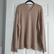Calvin Klein Men's Size XL Pullover V-Neck Sweater Extra Fine Merino Wool