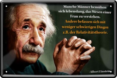  ''Manche Männer bemühen sich (Einstein)'' 20x30cm Blechschild