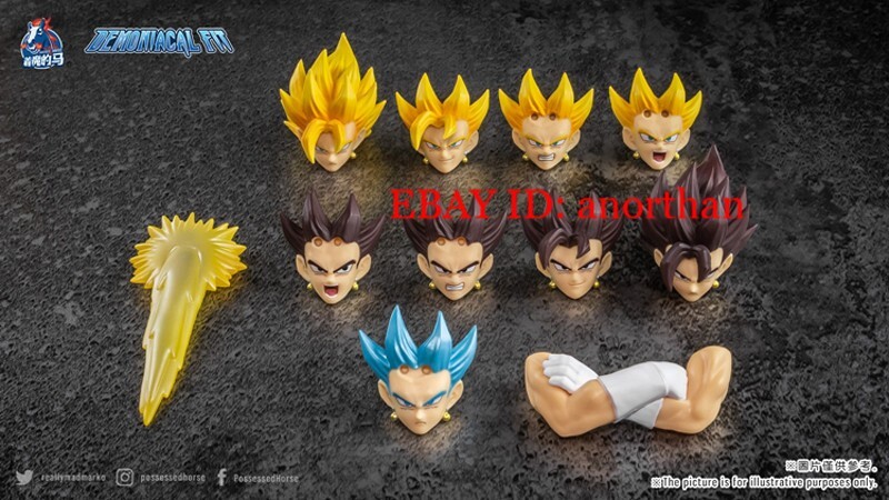 Demoniacal Fit Super Saiyan/Base Vegetto Cuseom Head Sculpt Set In