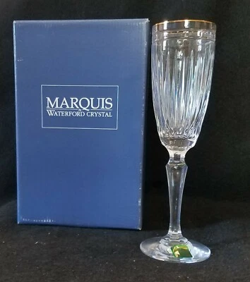 WATERFORD MARQUIS CRYSTAL HANOVER GOLD Champagne Flute