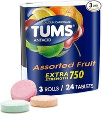 TUMS Extra Strength Assorted Fruit Antacid Chewable Tablets for Heartburn Relief