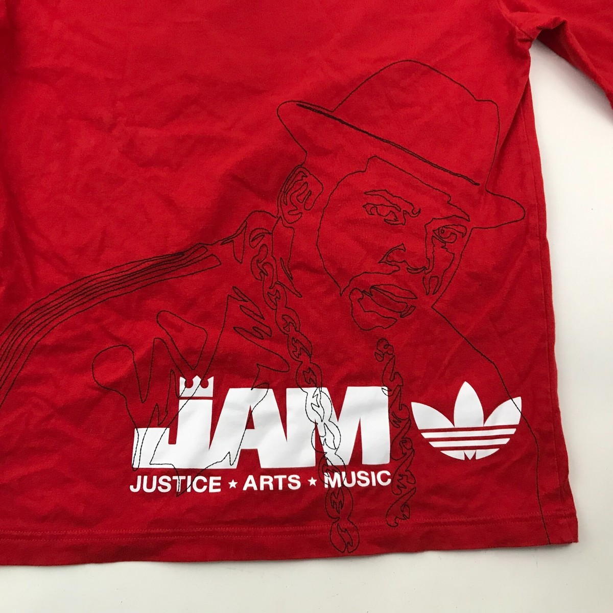 Jam Master Jay Shirt Size Small S Red Adidas Tee Short Sleeve